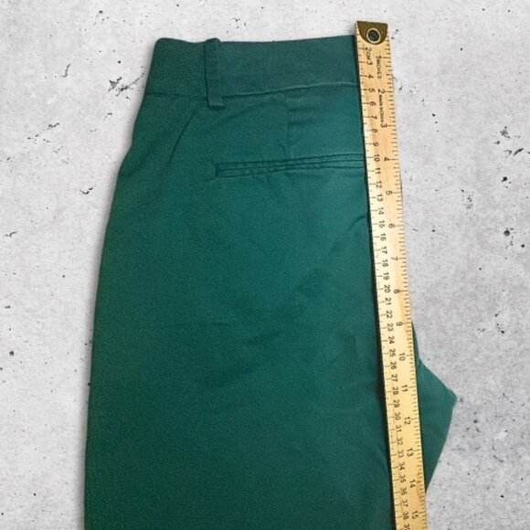 J.Crew Café Capri Pants Tailored Cropped Belt Loops Side Pockets Zip Fly Green 4 - Picture 6 of 10